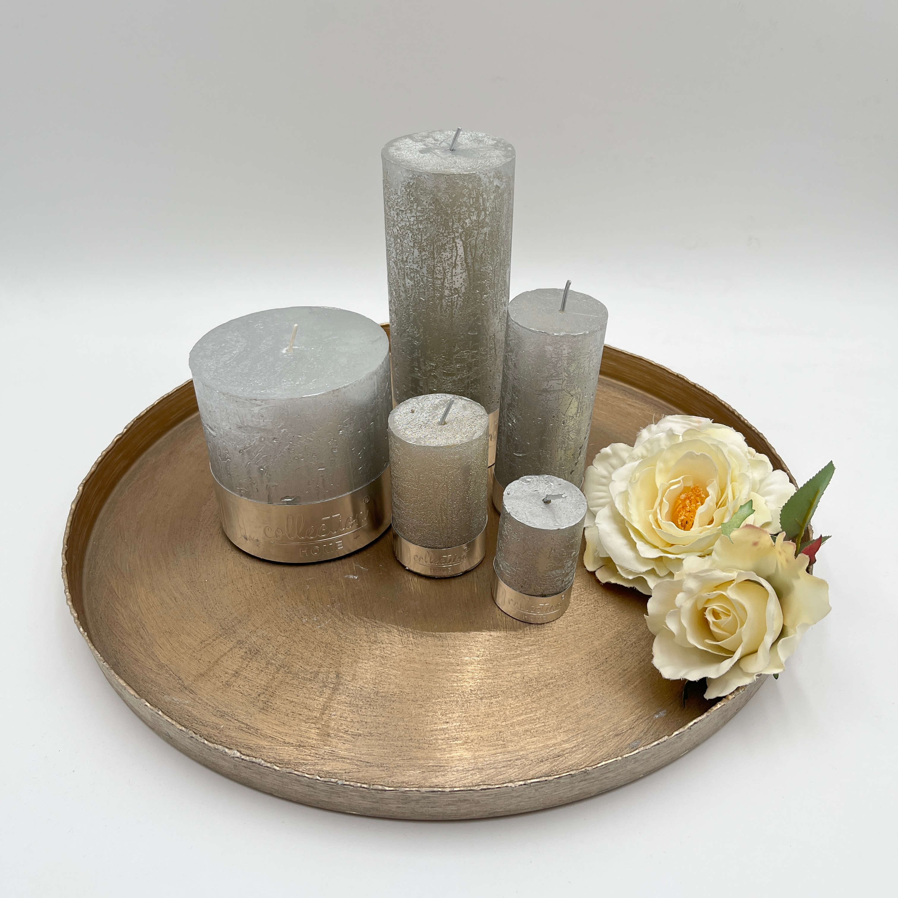 Stumpenkerzen Silver
